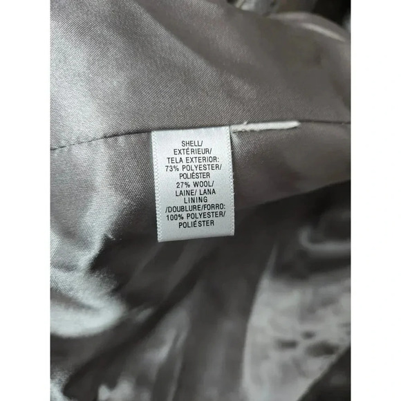 Ann Taylor Loft wool blend gray plaid funnel neck coat size XSP. - Picture 9 of 10